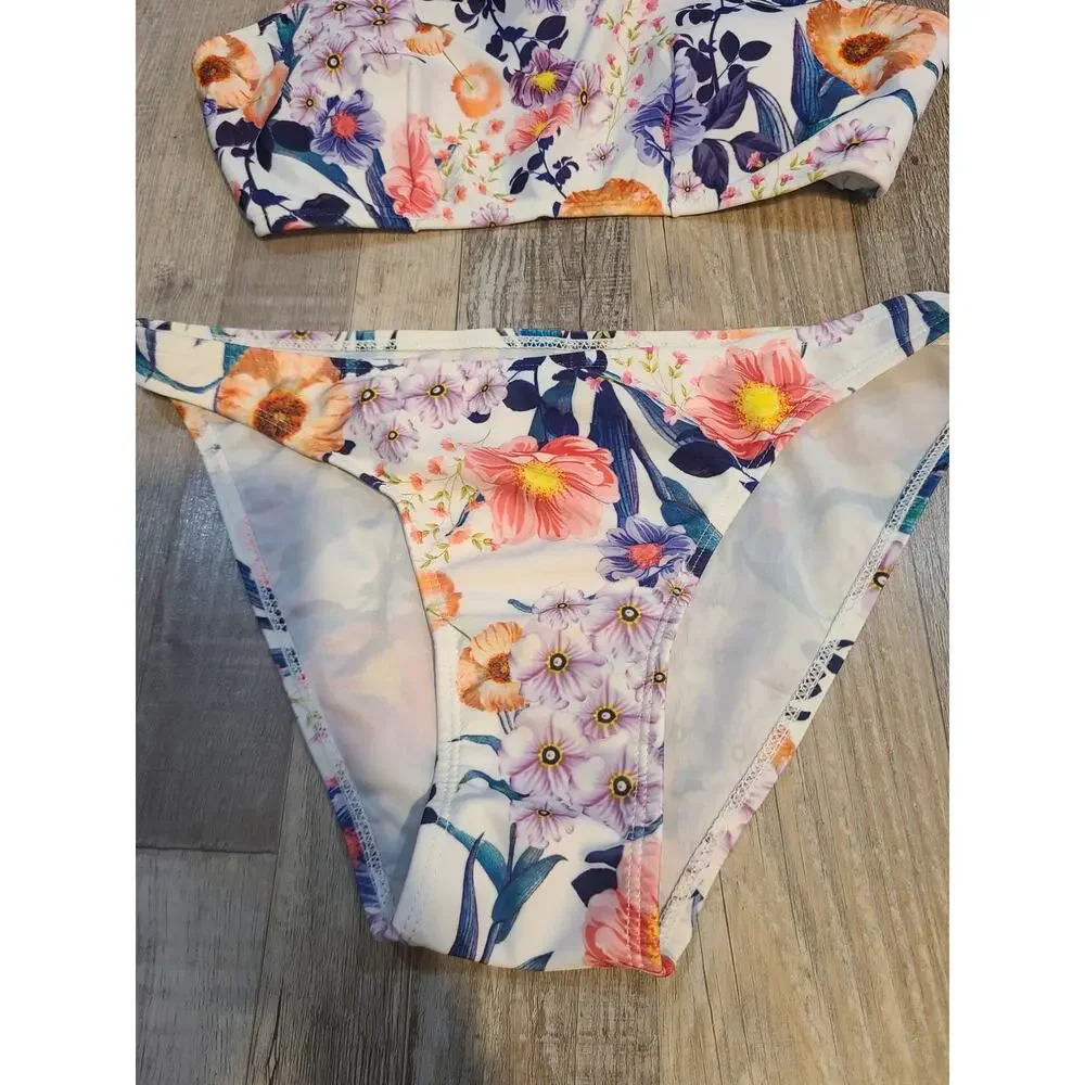Unknown brand xl womens floral two piece swimsuit